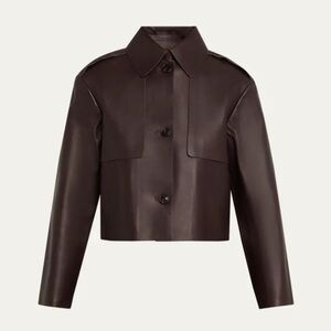 Theory cropped leather Trench coat-Must Have